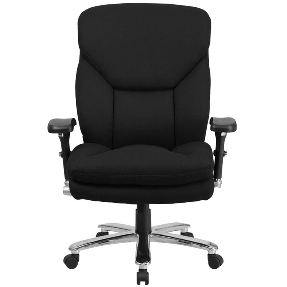 UrbanPro Big and Tall Fabric Swivel Office Chair - Ergonomic Executive Chair with Adjustable Height & Lumbar Support, Black - Perfect for Home Office, Gaming, and Workspace Comfort