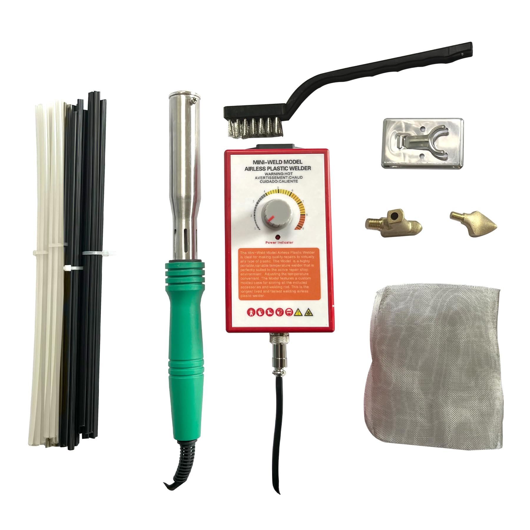 200W Plastic Welding Kit with Adjustable Control Box - Car Bumper Repair Tool Includes 2 Welding Tips, 2 Wire Mesh & 32 Plastic Rods for Crack Fixing, Electronics Repair - Ideal for Automotive, Household & DIY Plastic Repairs