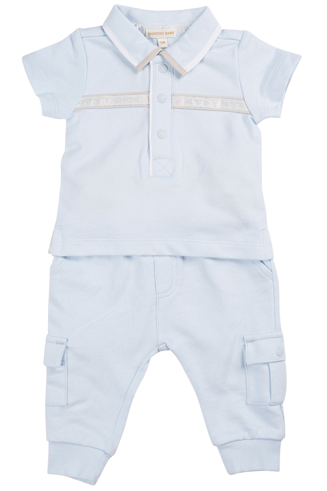 Stylish Hudson Baby Blue Polo Shirt & Comfortable Cargo Joggers Set - Perfect for Casual Outings, Playdates & Family Photos | Soft Cotton Blend for All-Day Comfort