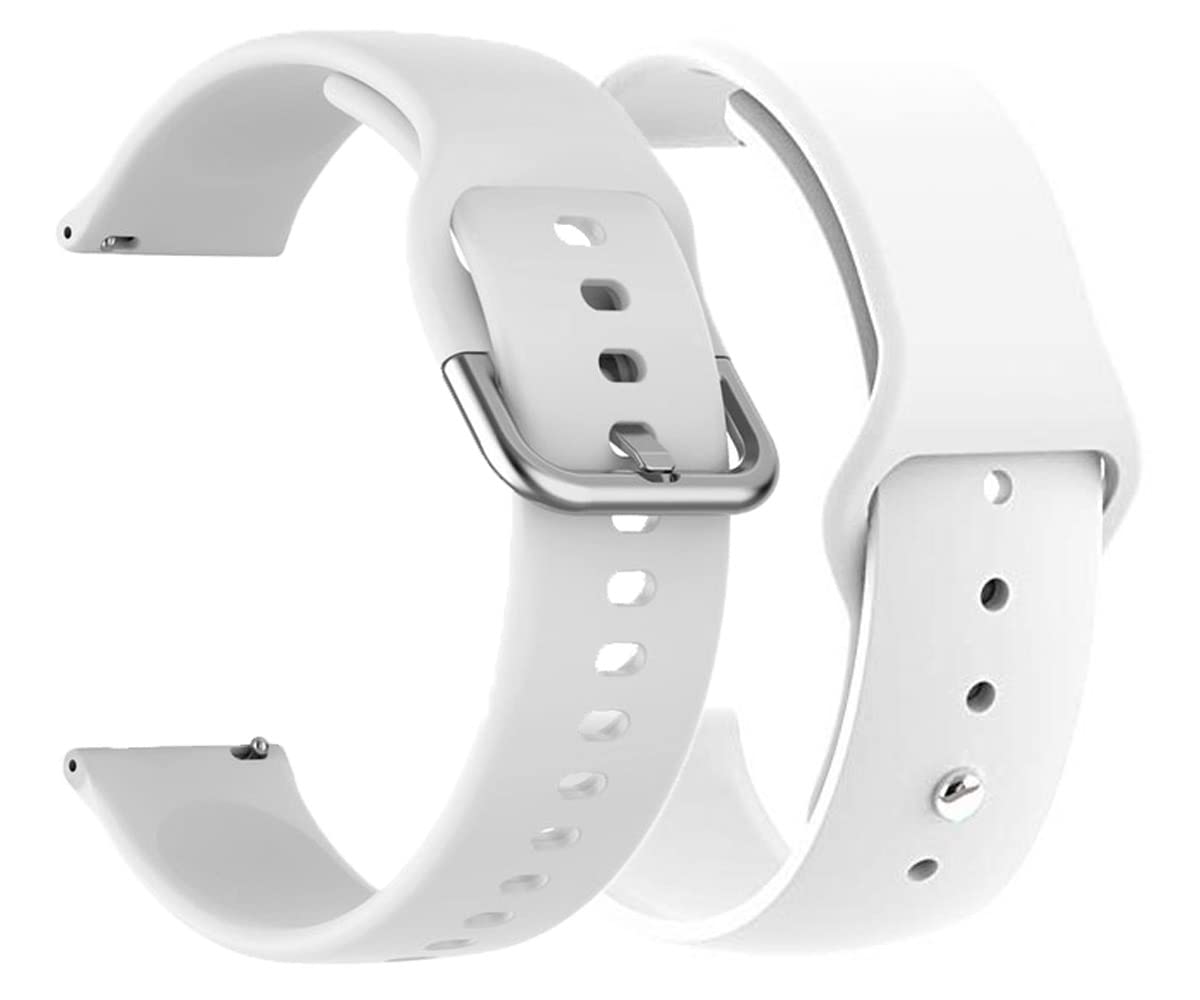 AONES 2-Pack Silicone Replacement Watch Band for Emporio Armani Valente AR1410 Smartwatch - Soft Durable White Strap for Workouts, Running & Everyday Wear