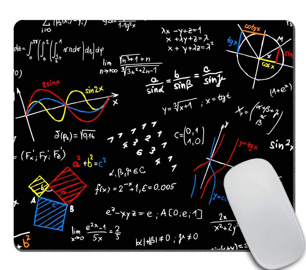 Stylish Math-Themed Desk Accessories Set with Premium Black Mousepad - Perfect for Office, Study & Home Workspace Decor - Great Gift for Students & Teachers