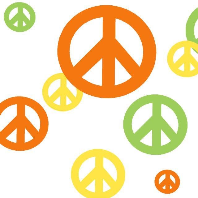 Peace Sign Wall Decals - Vibrant Orange, Green & Yellow Peel and Stick Wall Art for Bedroom, Living Room, or Dorm Decor