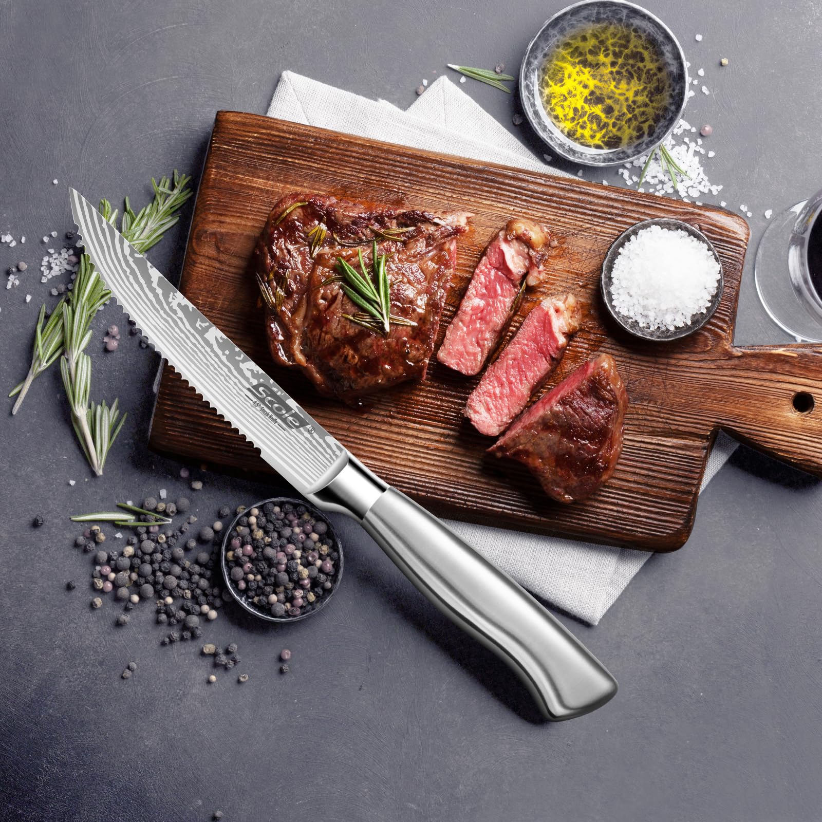 Premium SCOLE® Steak Knives Set - 6-Piece 4.5