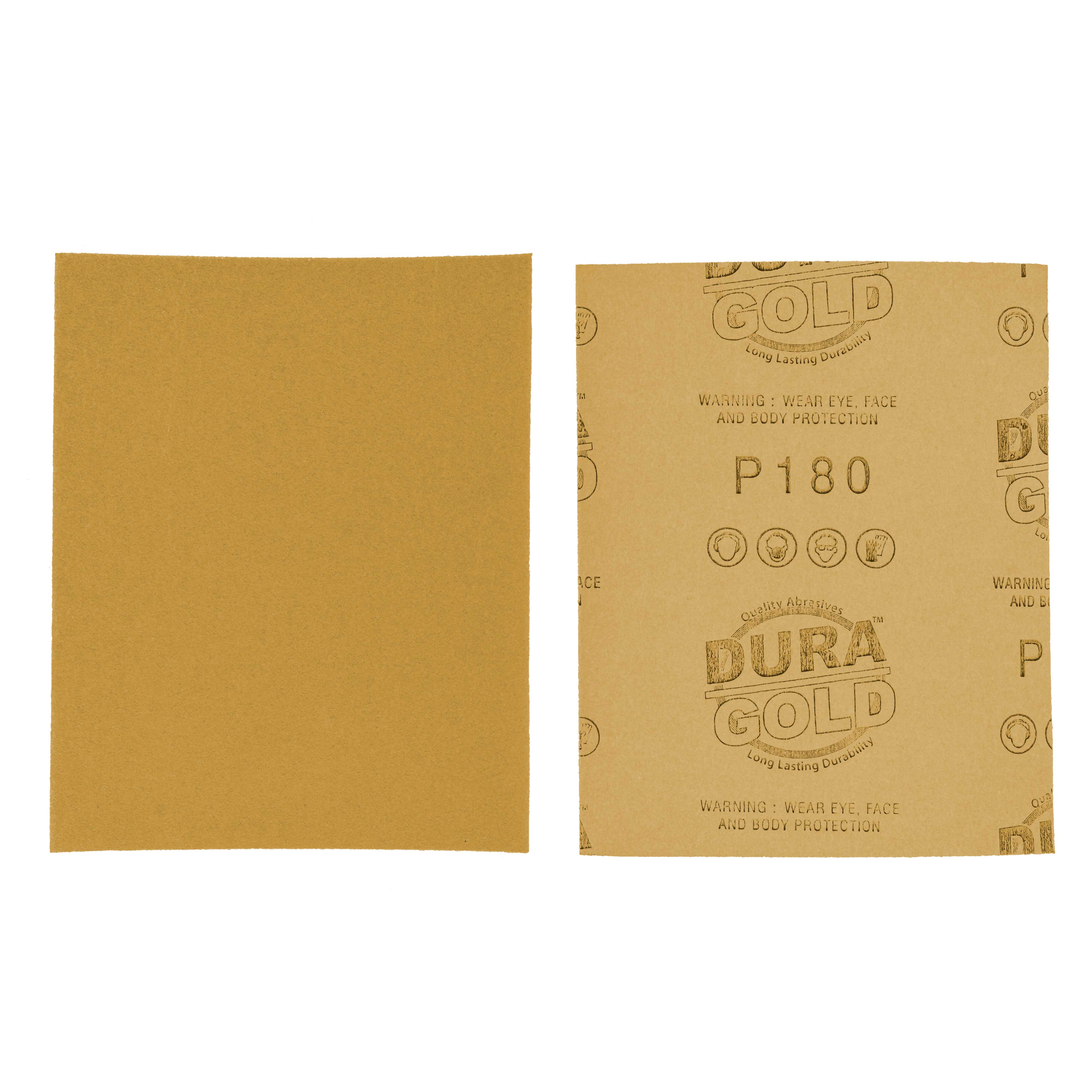 180 Grit Gold Sandpaper - 1/4 Sheet Plain Backing (5.5