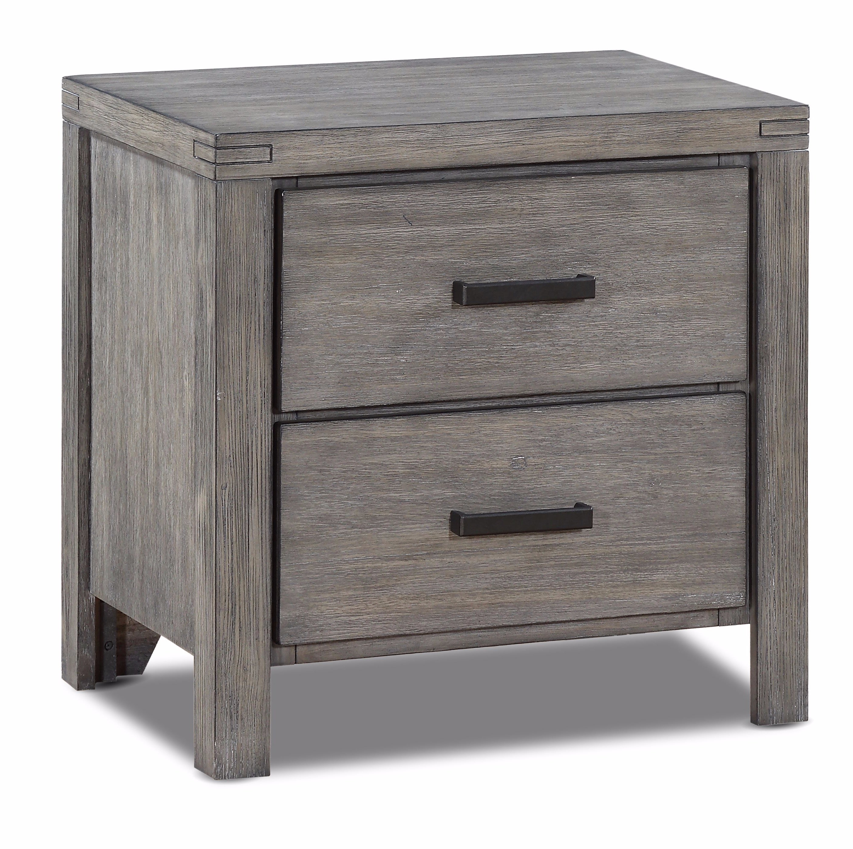 Copeland Night Stand - Wire Brushed Grey Finish Bedside Table for Bedroom, Modern End Table with Storage Shelf - Perfect for Small Spaces, Apartments & Guest Rooms