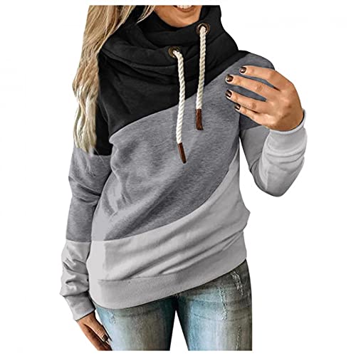 Women's V Neck Sweater - Soft Long Sleeve Pullover Hoodie with Drawstring & Cowl Neck | Casual & Dressy Tops for Everyday Wear | Perfect for Office, Date Night & Weekend Outings