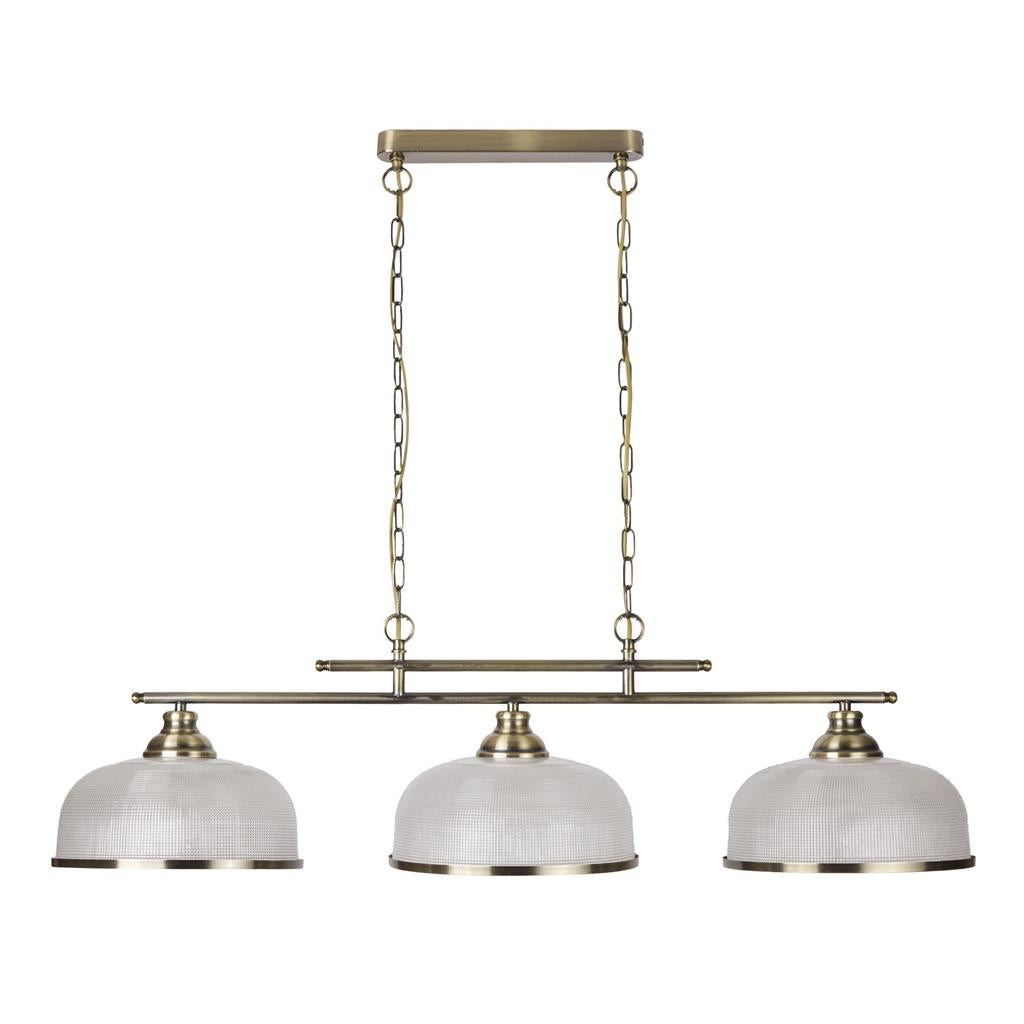 Bistro 2/3Lt Kitchen Light Fixture - Satin Silver/Antique Brass Finish - Modern Pendant Lighting for Dining Room, Island, Bar & Restaurant Decor