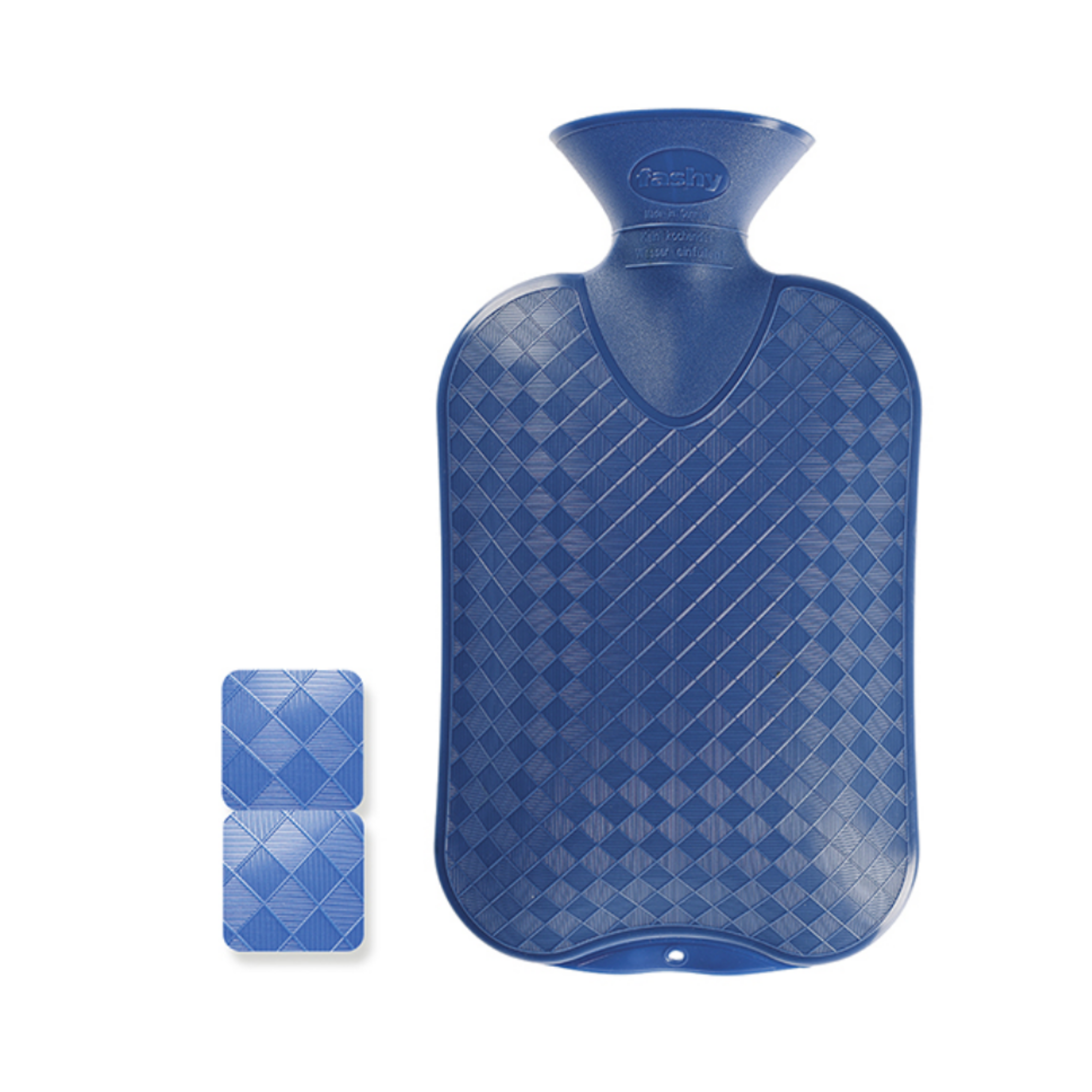 2L Blue Diamond Pattern Fashy Hot Water Bottle - Warm & Cozy for Winter Nights, Period Pain Relief, Bed Warmers - BPA Free, Leak Proof Design