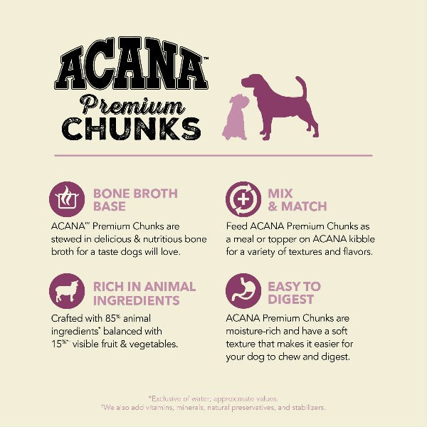 ACANA Lamb Recipe in Bone Broth Canned Dog Food - High Protein Grain-Free Wet Food for Puppies & Adult Dogs - Perfect for Sensitive Stomachs & Picky Eaters