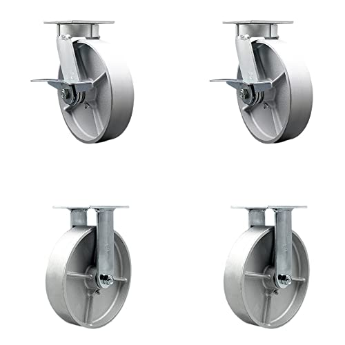 2 Swivel w/2 Side Lock Brakes - 2 Rigid