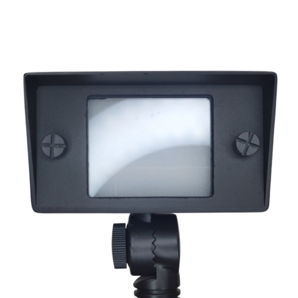 4x/8x/12x Pack Cast Brass 3CCT Adjustable 2W 7W Rectangular LED Flood Light Fixture - Low Voltage Outdoor Lighting for Garden, Pathway & Landscape Illumination