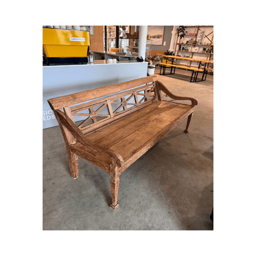 Vintage Teak Wood Daybed - Mid Century Modern Sofa Bed for Living Room, Patio & Guest Room | Durable & Stylish Lounge Furniture for Relaxing & Napping