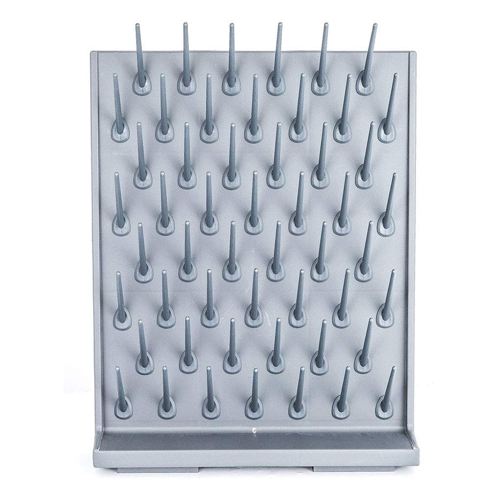 Lab Drying Racks - Pegboard Bench-top & Wall-Mount Laboratory Glassware Cleaning Equipment - Durable Polyethylene Construction (52 Grey) - Perfect for Chemistry Labs, Research Facilities & Science Classrooms