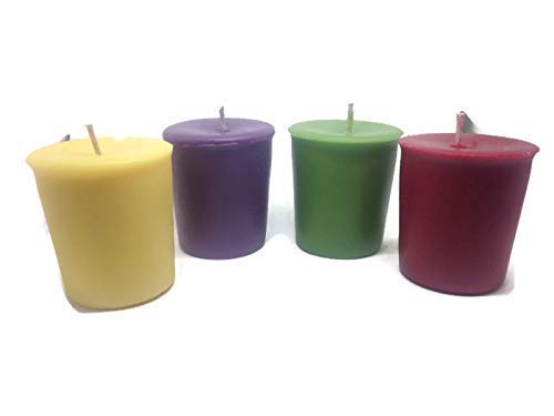 Pure Raw Natural Beeswax Votive Candles - 48 Pack, Unscented Eco-Friendly Handmade Candles for Home Decor, Wedding, Aromatherapy, Relaxation & Meditation
