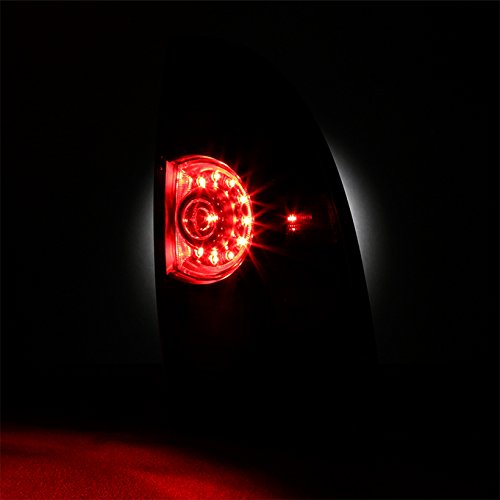 AKKON Black Bezel Projector Headlights + LED Tail Light Combo for 2005-2011 Toyota Tacoma - Dual Halo LED Lights for Off-Road & Night Driving