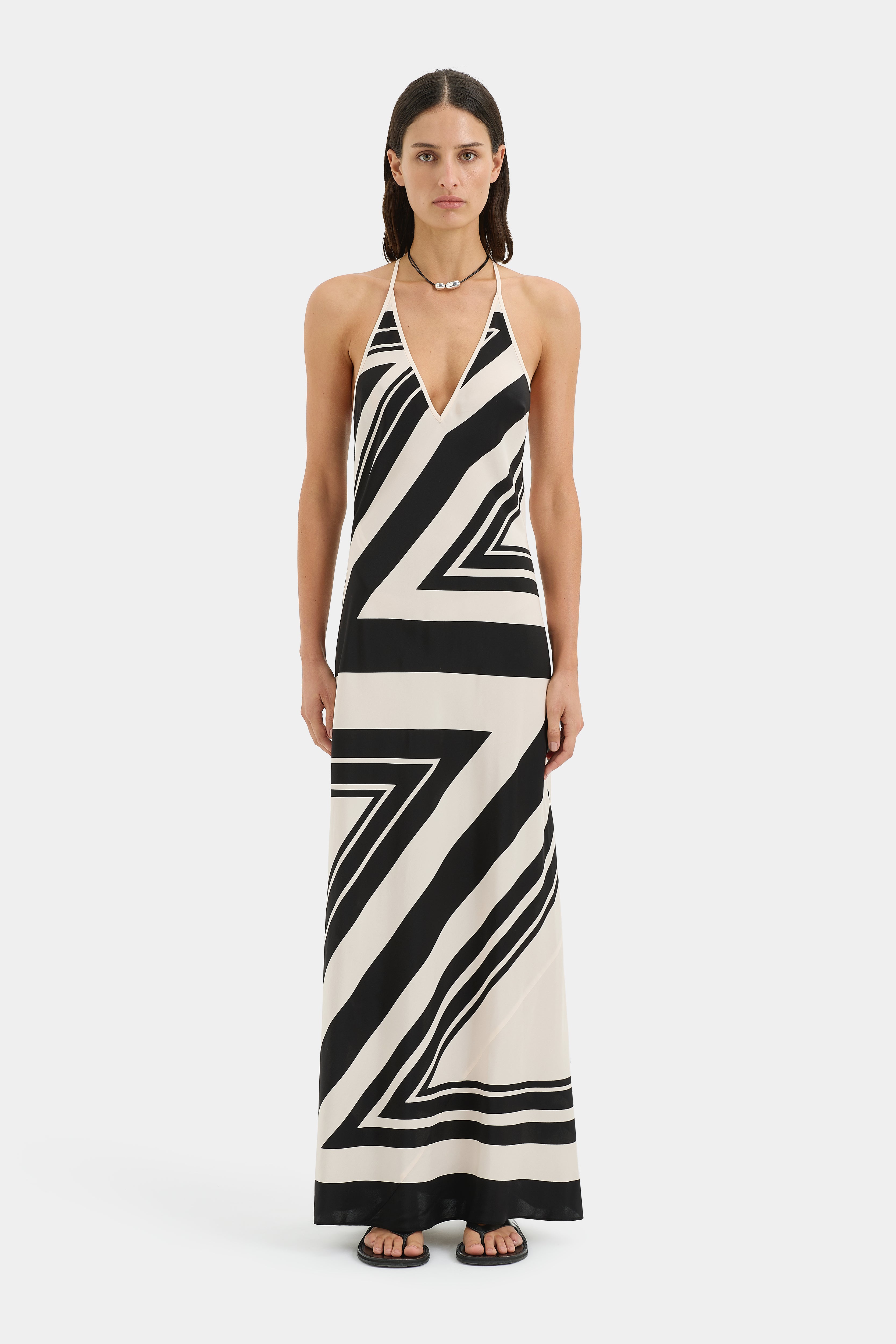 Pietra V Neck Slip Dress for Women - Elegant Satin Nightgown & Loungewear - Perfect for Date Night, Bridal Shower & Vacation