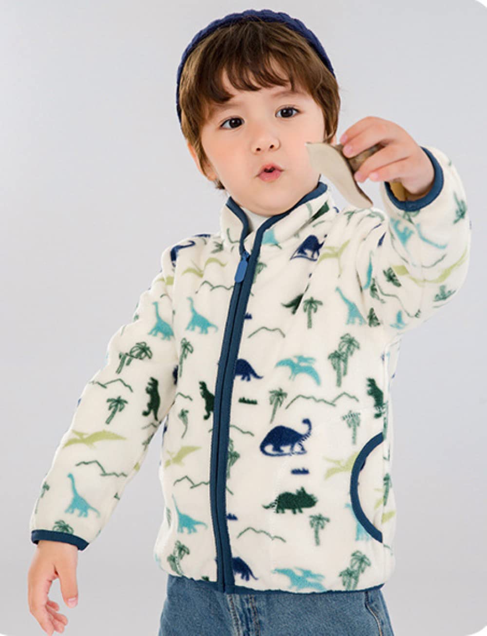**Boys' Fleece Jacket with Full Zipper - Soft & Warm Printed Outerwear for Toddlers - Perfect for Playdates, Outdoor Adventures & Cool Weather**