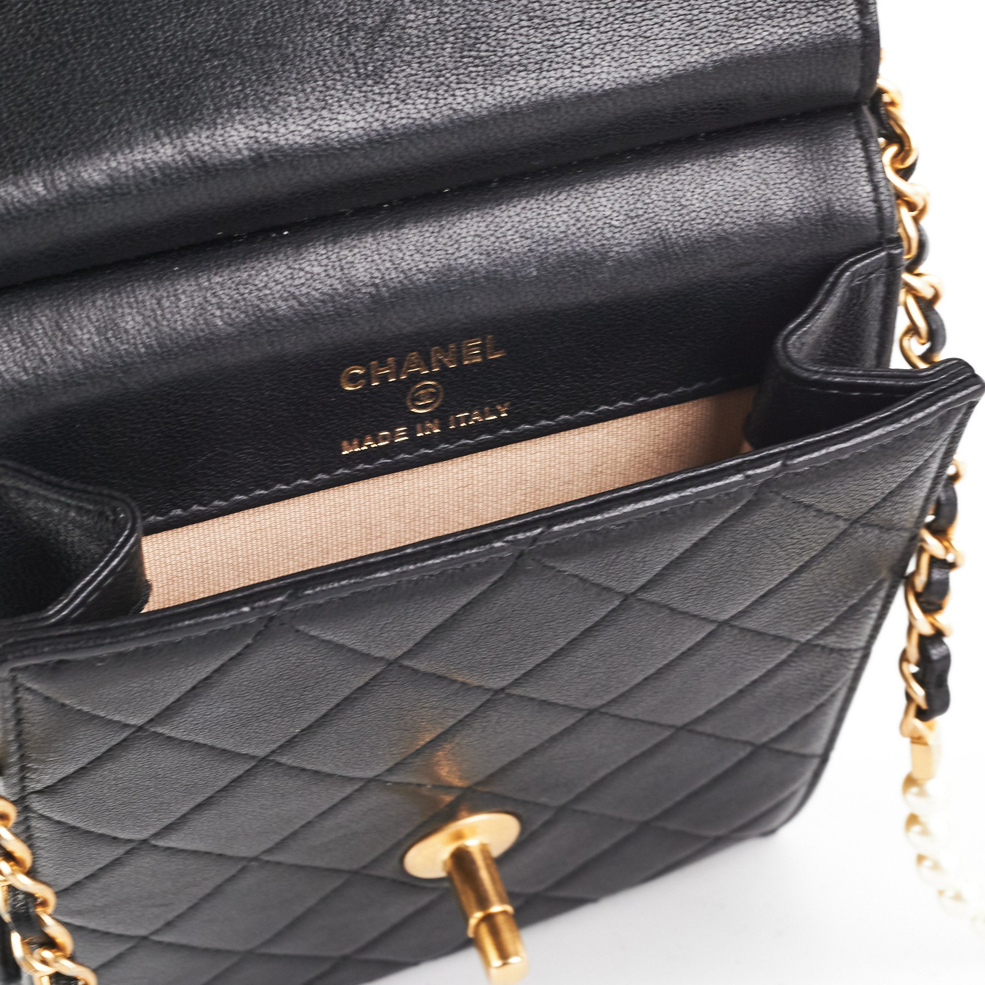 Chanel Quilted Vertical Pearls Clutch Bag in Black - Elegant Evening Clutch for Parties, Weddings & Special Events