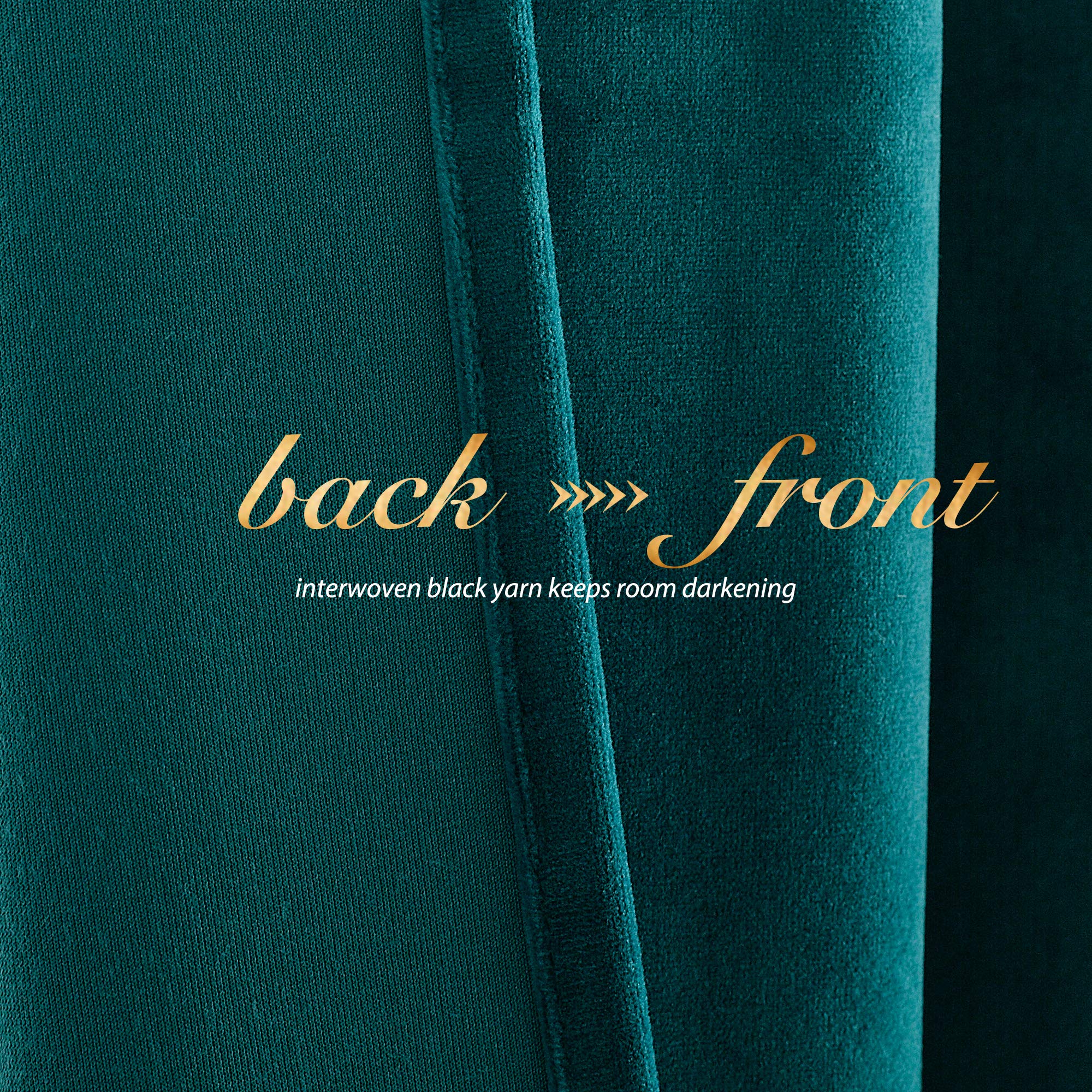 NICETOWN Teal Blackout Curtains for Living Room & Bedroom - 52x96 Inch Rod Pocket Window Drapes (2 Panels) - Light Blocking & Privacy Enhancing for Home, Office & Guest Room