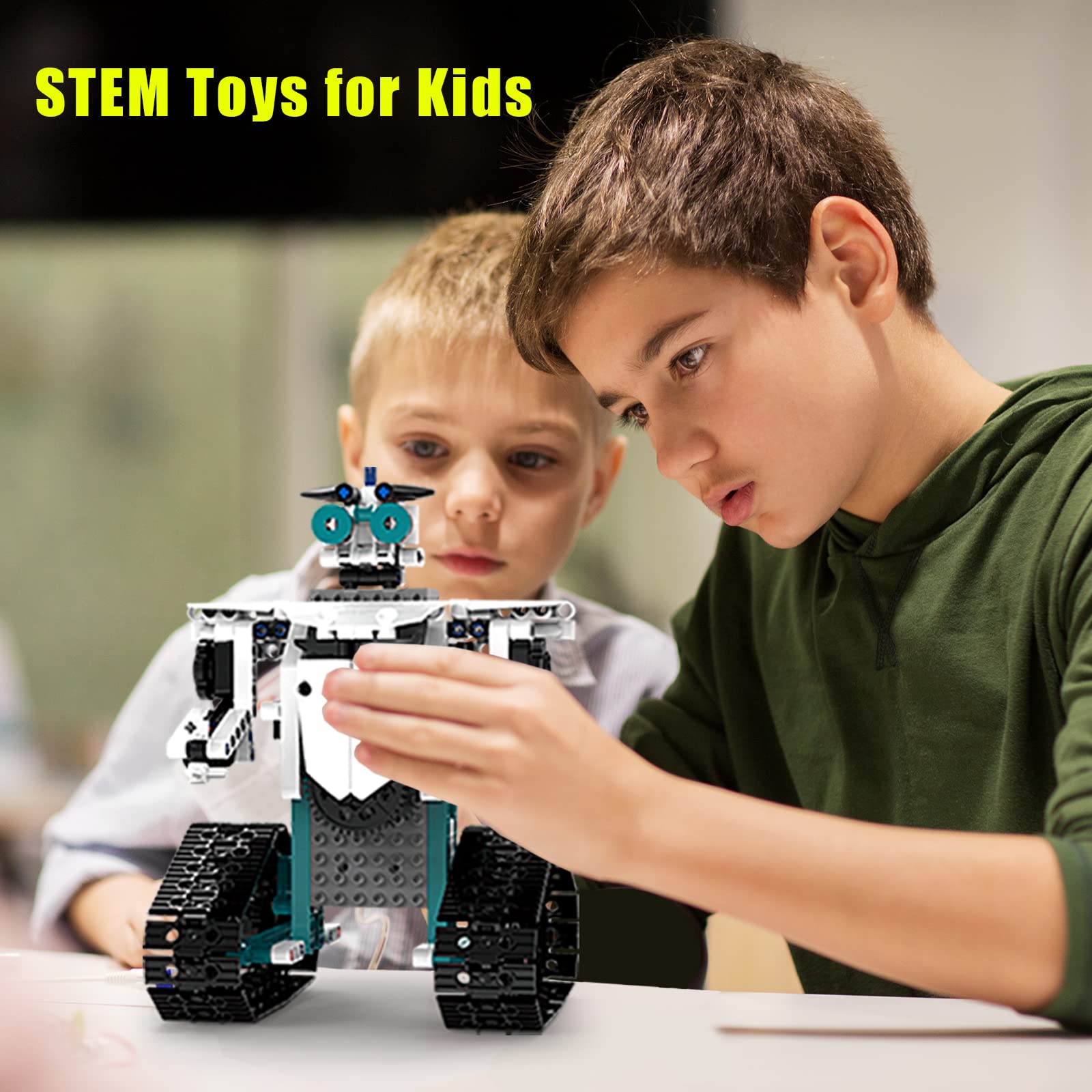 BEHOWL 13-in-1 STEM Robot Toy for Kids Ages 8-14 | Remote & App Controlled Science Building Block Set (550 PCS) | Educational Gift for Boys & Girls | Perfect for STEM Learning, Birthday Gifts & Creative Play