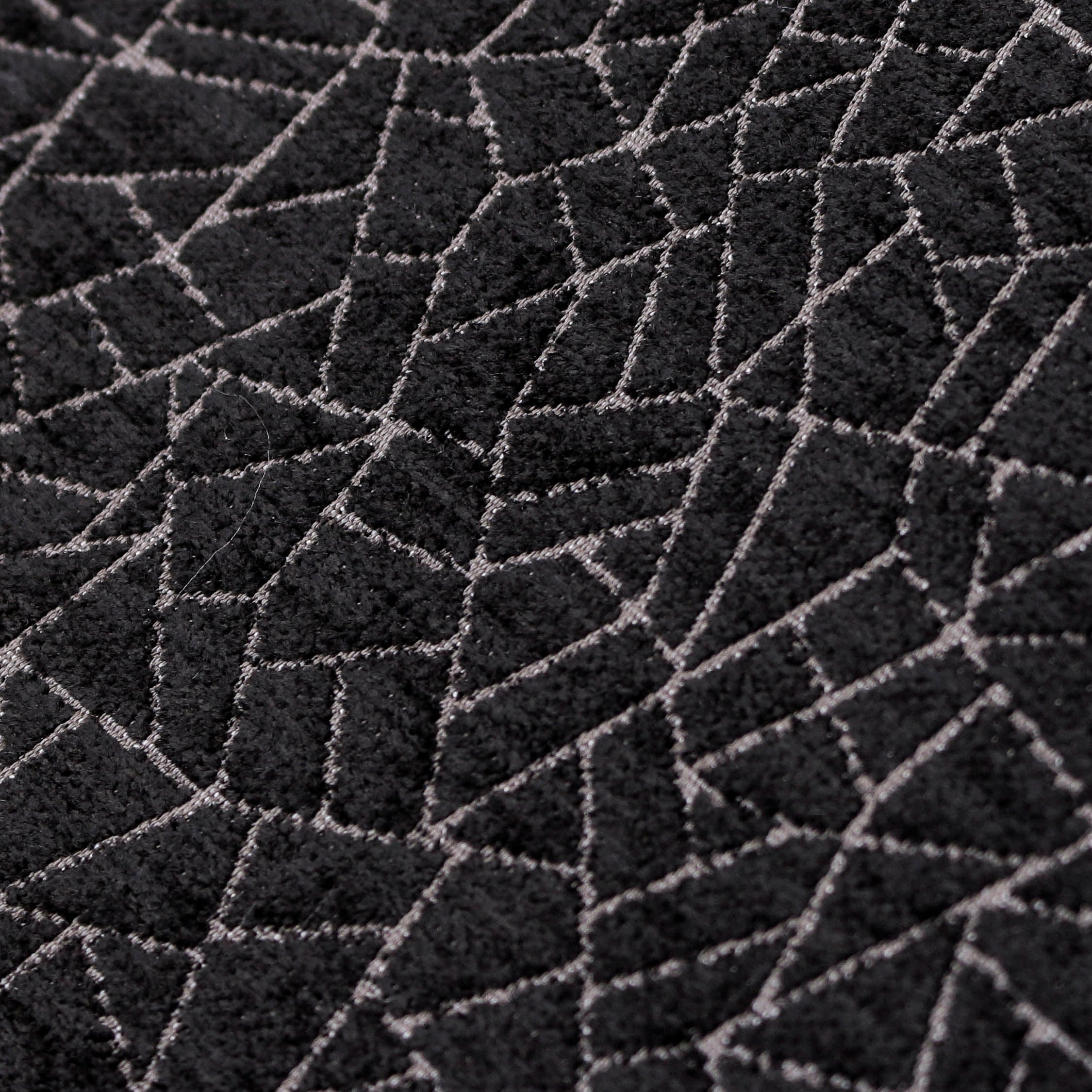 Black & Gray Jacquard Velvet Abstract Curtain Panels - Elegant Window Treatments for Living Room, Bedroom & Home Decor