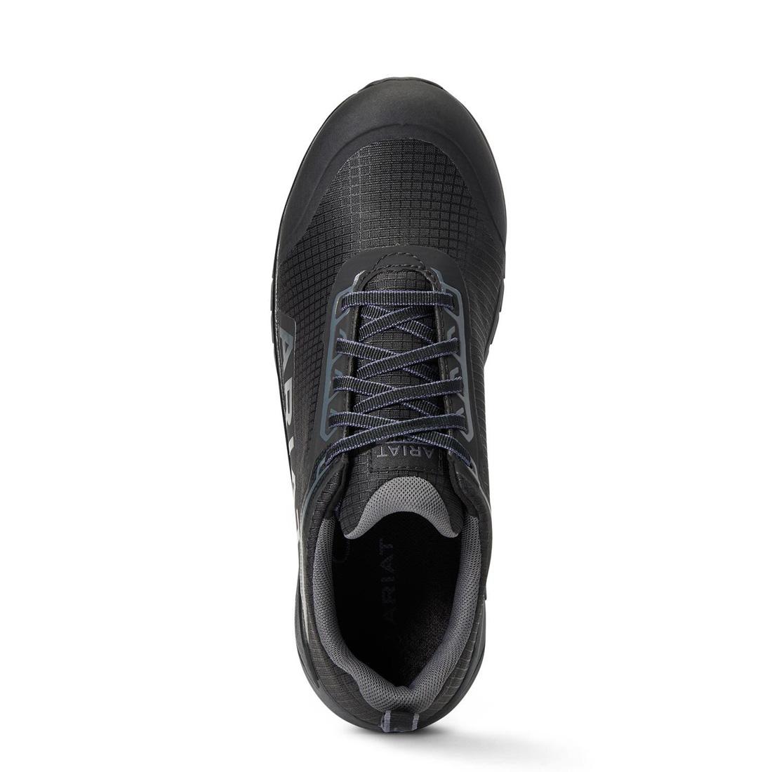 Outpace Composite Toe Work Shoes for Men - Lightweight Safety Boots with Slip Resistant & Electrical Hazard Protection - Perfect for Construction, Warehouse & Industrial Work (Black)
