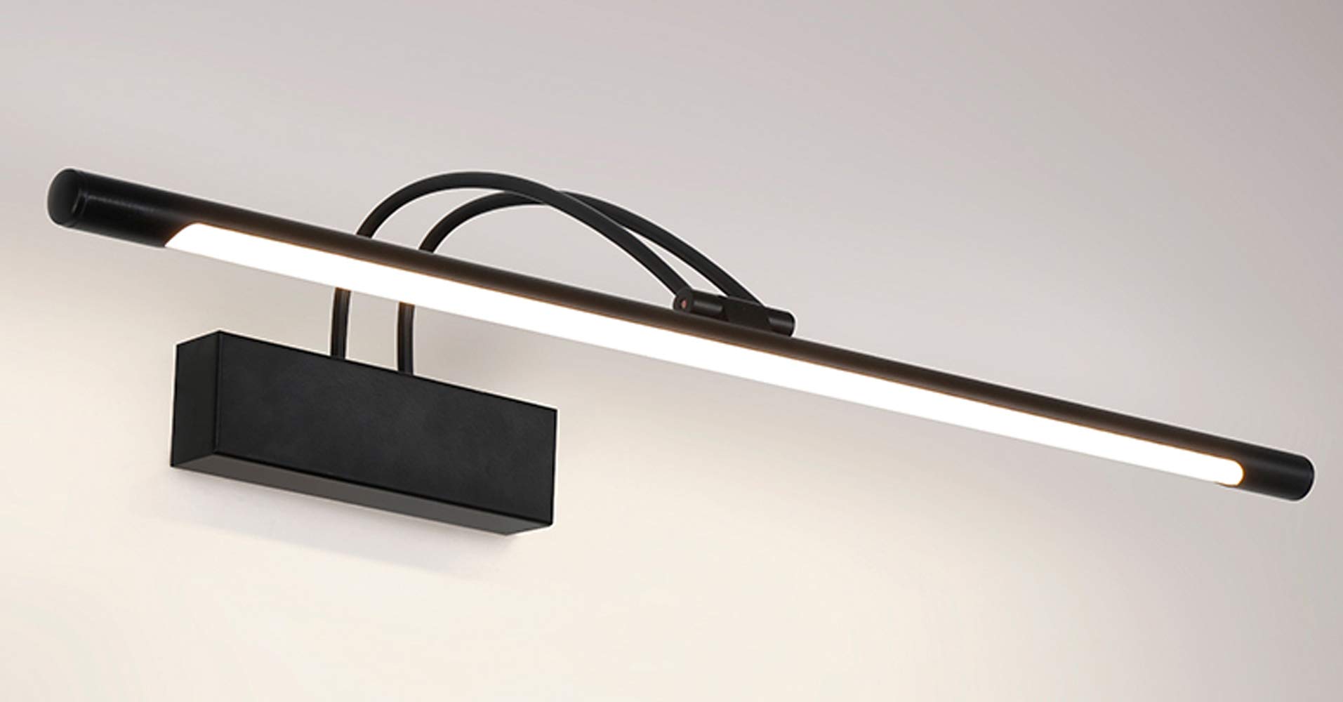11W LED Vanity Light with 240° Rotation - Modern Black Bathroom Mirror Light Fixture, Neutral White 4200K - Perfect for Makeup Application & Bathroom Lighting