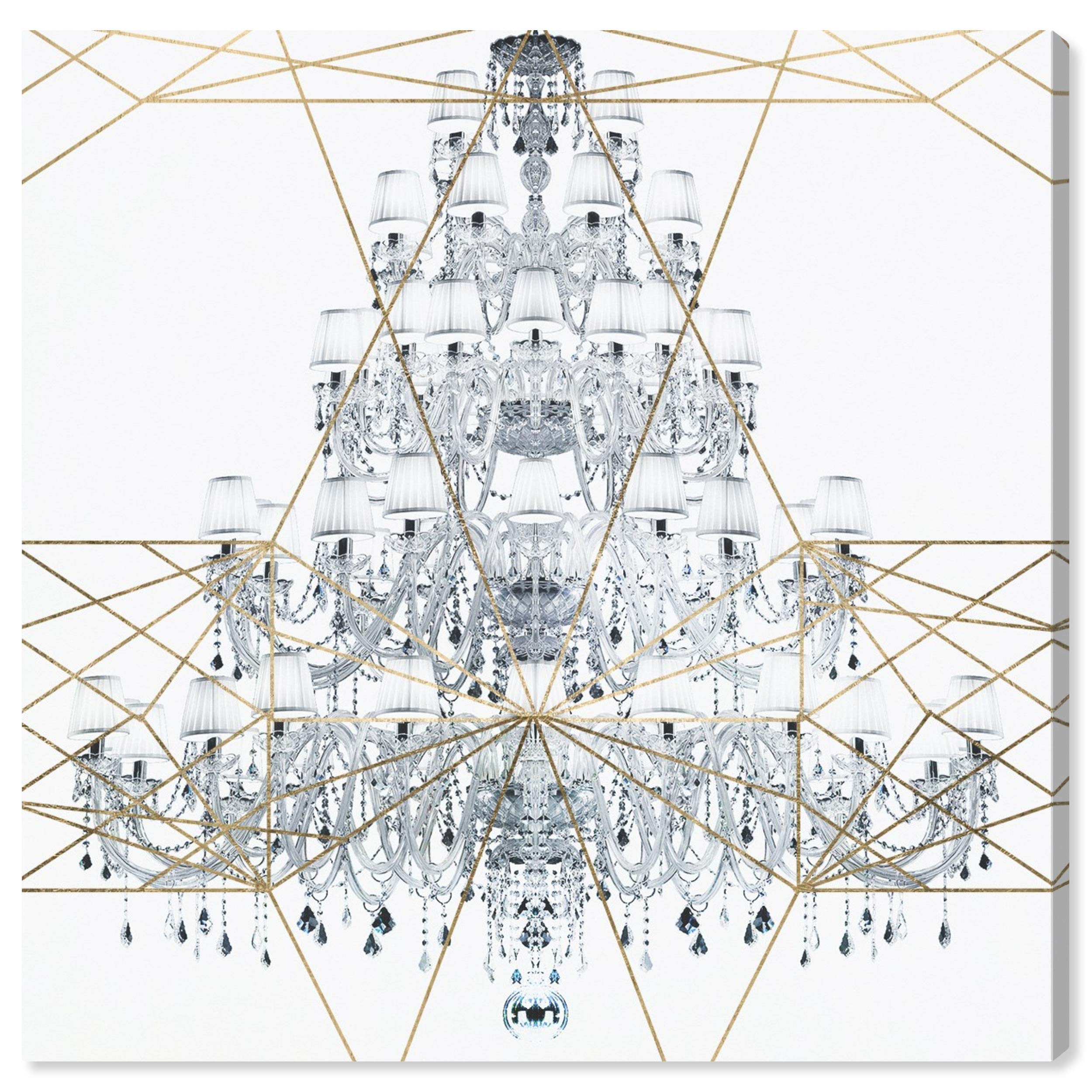 Oliver Gal Artist Co. Geo Chandelier Wall Art Canvas Print - 30x45 Inch Fashion & Glam Home Decor in Gray & White - Perfect for Living Room, Bedroom or Office Decoration