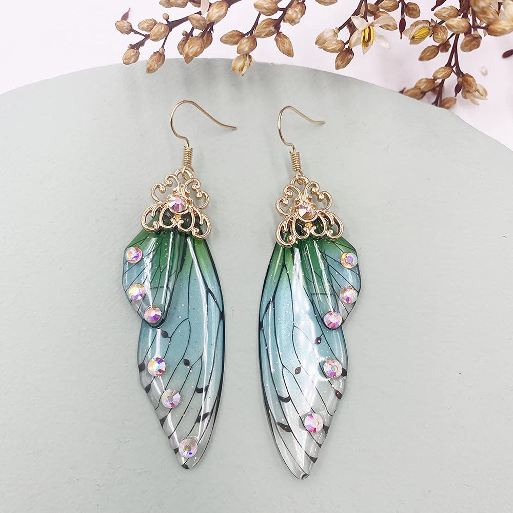 Colorful Butterfly Dangle Earrings for Women - Multicolor Simulated Wing Hook Earrings - Fashion Insect Drop Jewelry - Perfect for Summer, Weddings, Birthdays & Party Gifts