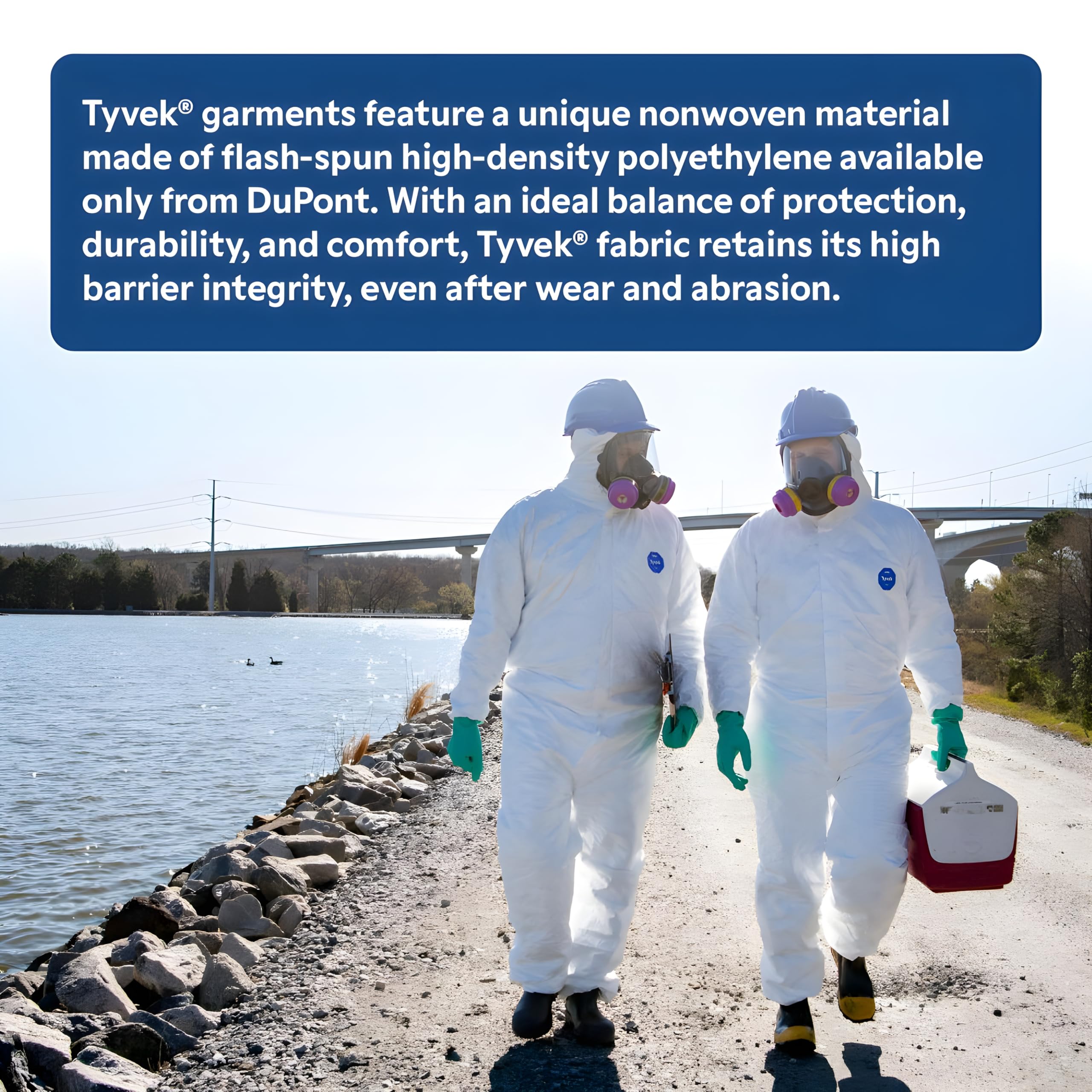 DuPont Tyvek 400 Disposable Protective Pants with Elastic Waist - White X-Large (50-Pack) | Chemical Resistant Coveralls for Lab Work, Painting, Construction & Industrial Safety