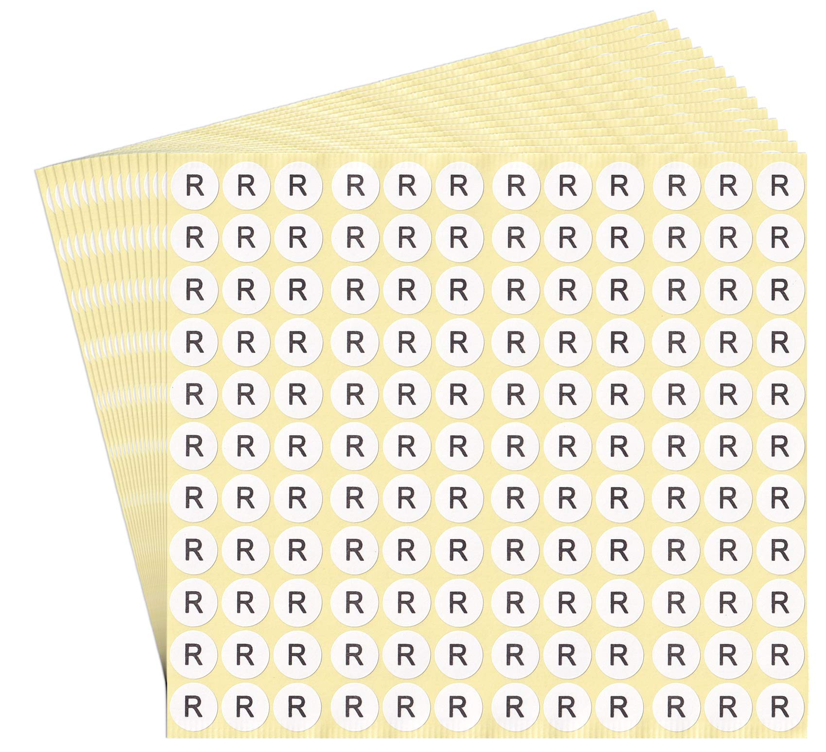 DealzEpic - Letter R Alphabet Stickers - Small Round Self-Adhesive Peel & Stick Labels (15 Sheets) - Perfect for Scrapbooking, DIY Crafts, and Organizing