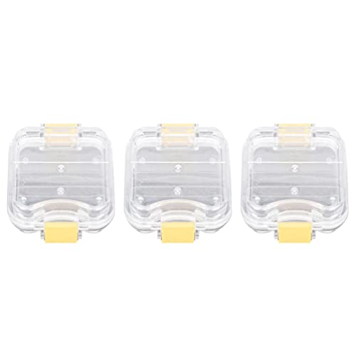 Yardwe 3Pcs Denture Case with Film - Transparent Travel Tooth Holder for Storage & Travel