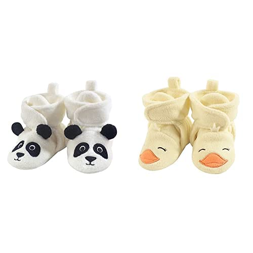 Cozy Fleece Booties for Baby Boys 6-12M - Panda & Duck - Home & Outfit
