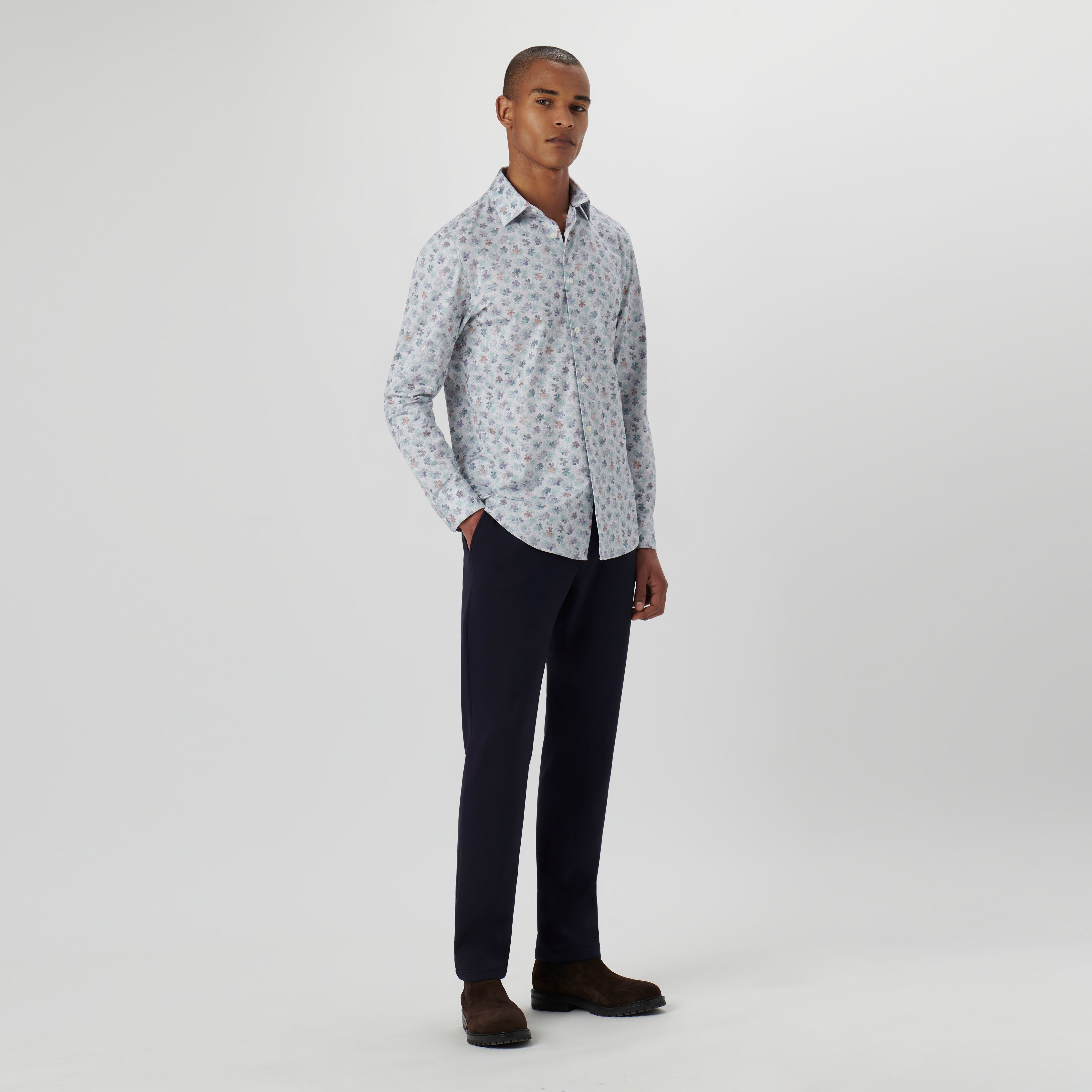 James Floral Print Cotton Shirt for Men - Soft Breathable Button Down Casual Shirt - Perfect for Summer Outings, Beach Vacations and Date Nights
