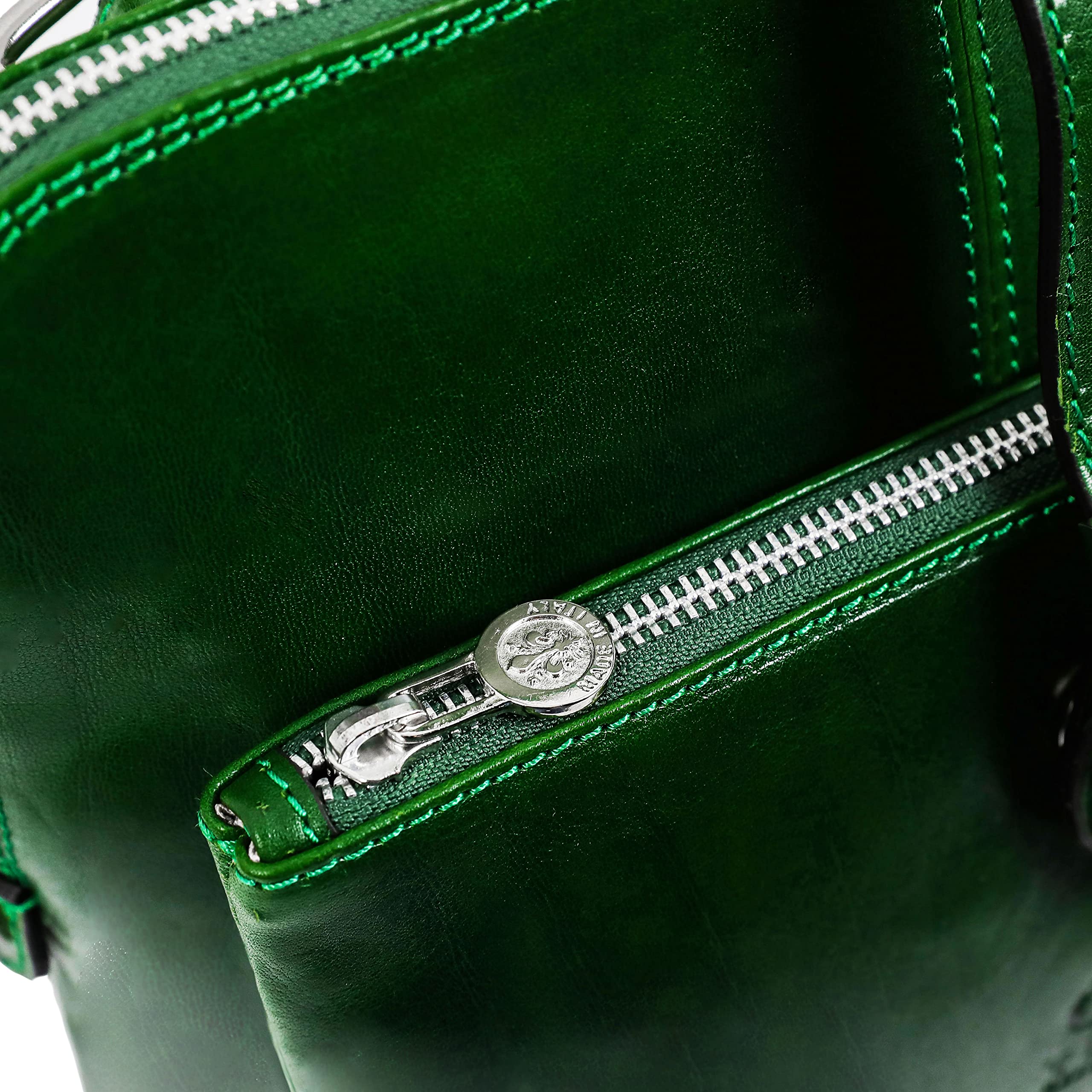 Premium Full Grain Leather Backpack for Women - Convertible to Shoulder Bag - Durable Travel Rucksack with Time Resistance (Green) - Perfect for Work, College & Weekend Getaways
