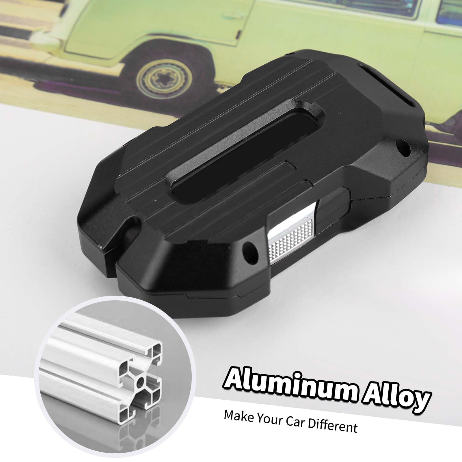 Dodge Ram Key Fob Cover (2018-2023) - Aluminum Alloy Smart Key Case for Ram 1500/2500/3500 with 4 Buttons Keyless Entry - Durable Key Shell Protector (Black) | Perfect for Truck Owners & Off-Road Adventures