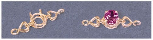 Sterling Silver or 14kt Gold Heart Link Bracelet for 7x5mm & 10x8mm Oval Stones - DIY Jewelry Making, Custom Handmade Charm Bracelet - Perfect for Gift Giving, Valentine's Day & Everyday Wear