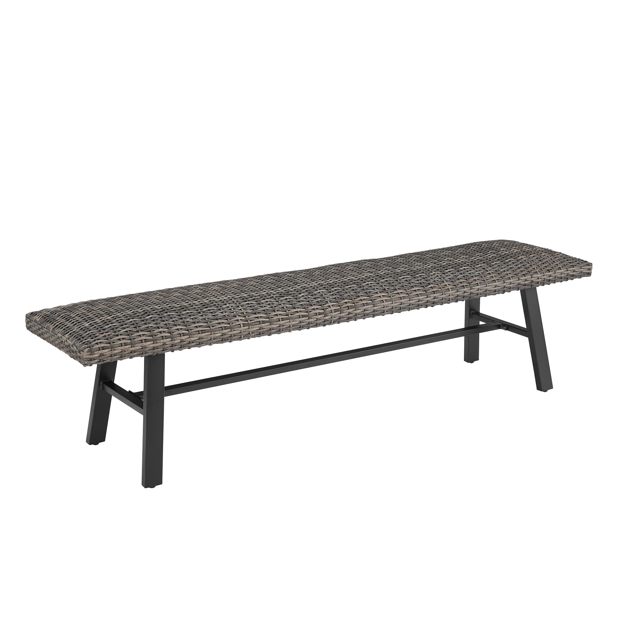 Ulax Furniture All-Weather Wicker Bench - Indoor/Outdoor Patio Seating for Garden, Porch, Backyard & Dining Areas | Perfect for Outdoor Entertaining & Relaxation