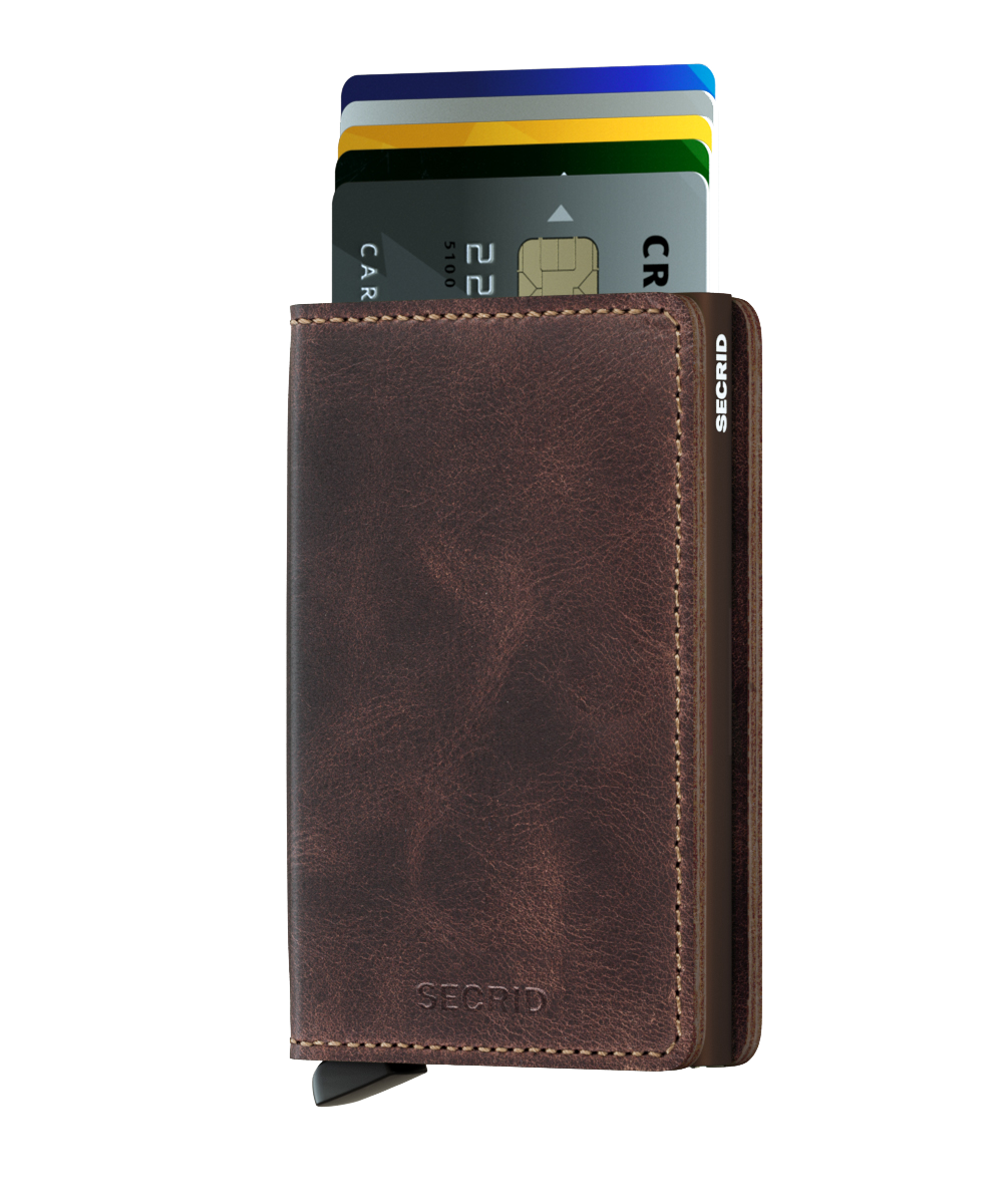 SECRID Slimwallet Vintage - RFID Blocking Leather Wallet for Men & Women | Compact & Stylish Card Holder for Everyday Use, Travel & Business