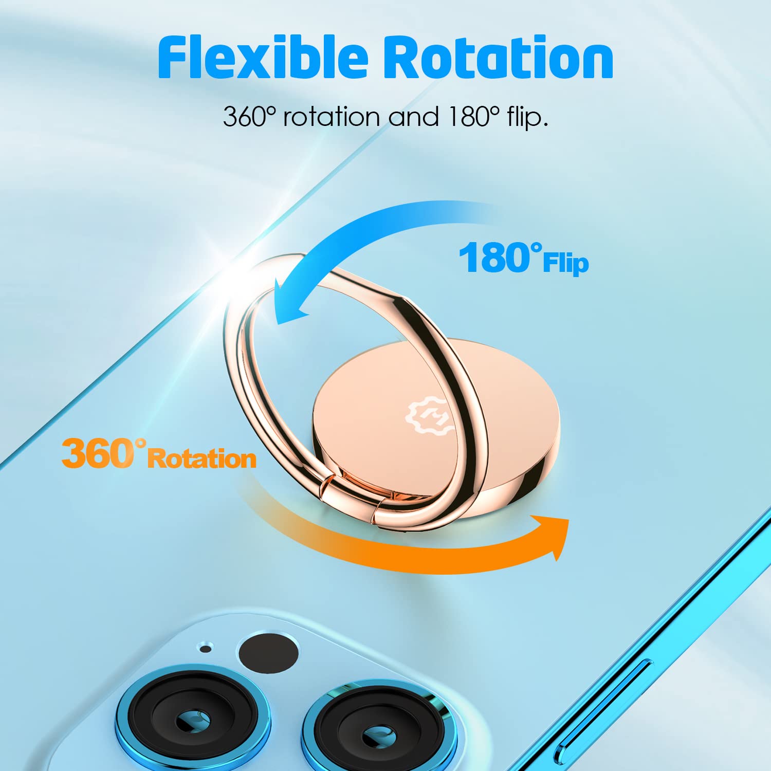 WixGear 2 Pack Universal Magnetic Phone Ring Holder with Kickstand - Gold, Compatible with All Phones, Perfect for Hands-Free Use, Magnetic Car Mounts, and Everyday Convenience