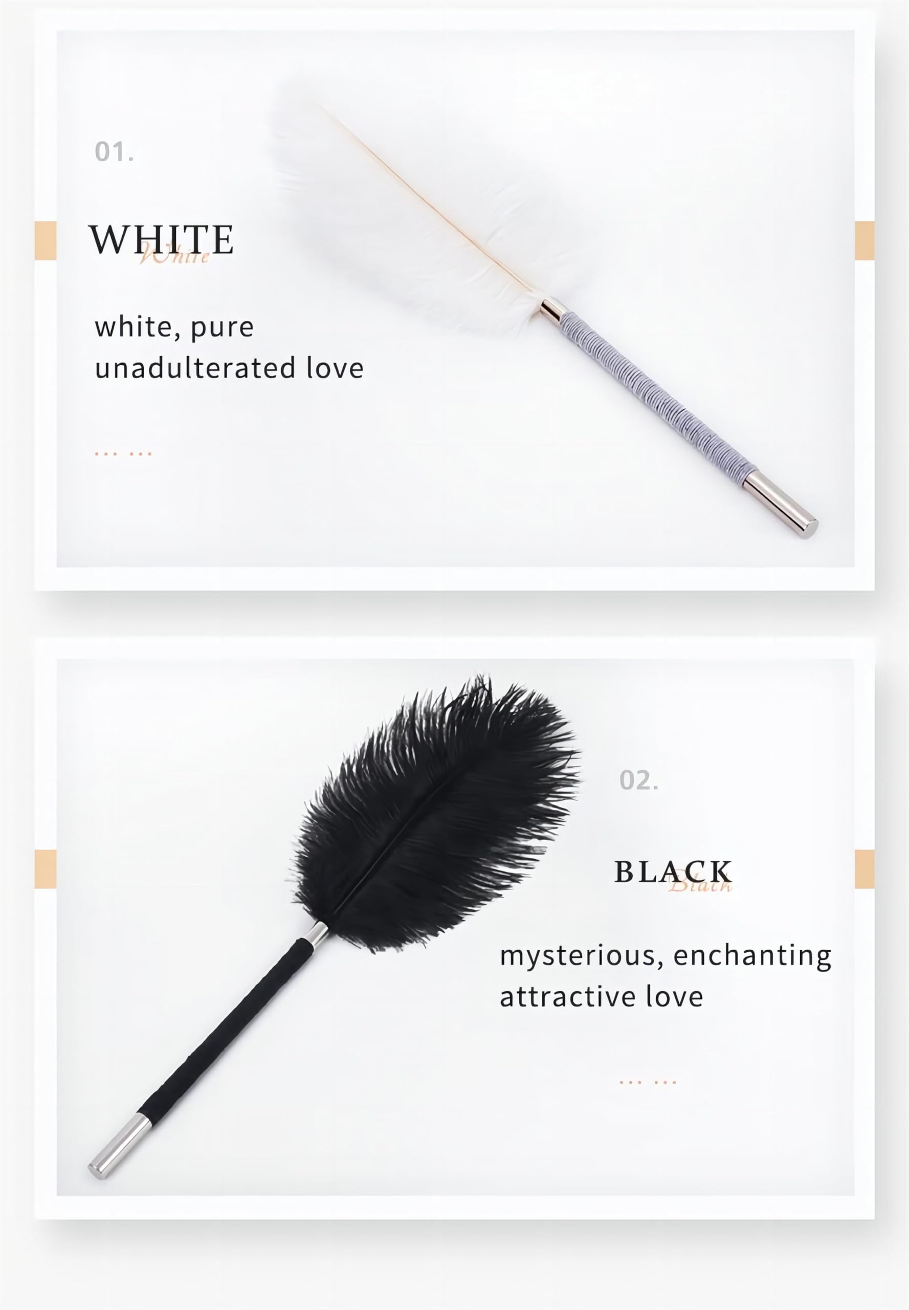 Sensual Feather Tickler for Couples - Soft Adult Feather Flirting Stick for Romantic Play & Intimate Fun - Perfect for Foreplay, Massage & Sensory Exploration