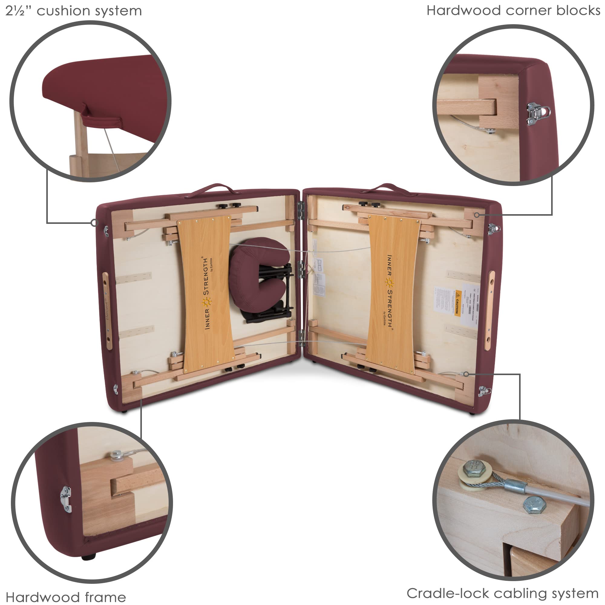 Portable Massage Table Set with Adjustable Face Cradle, Memory Foam Face Pillow & Carrying Case - Professional Home & Spa Massage Therapy Equipment for Relaxation & Pain Relief