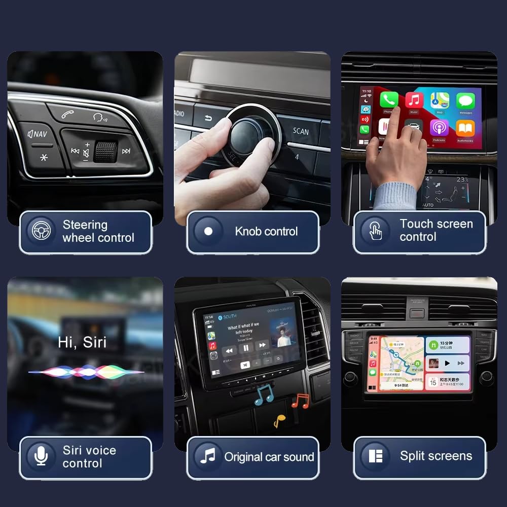 2025 Upgraded Wireless CarPlay Adapter for iPhone - Bluetooth 5.0 Fast Connection, No Lag Multi-User Support, Plug & Play - Convert Wired to Wireless CarPlay for iOS 10+ (Perfect for Commuting, Road Trips & Hands-Free Driving)