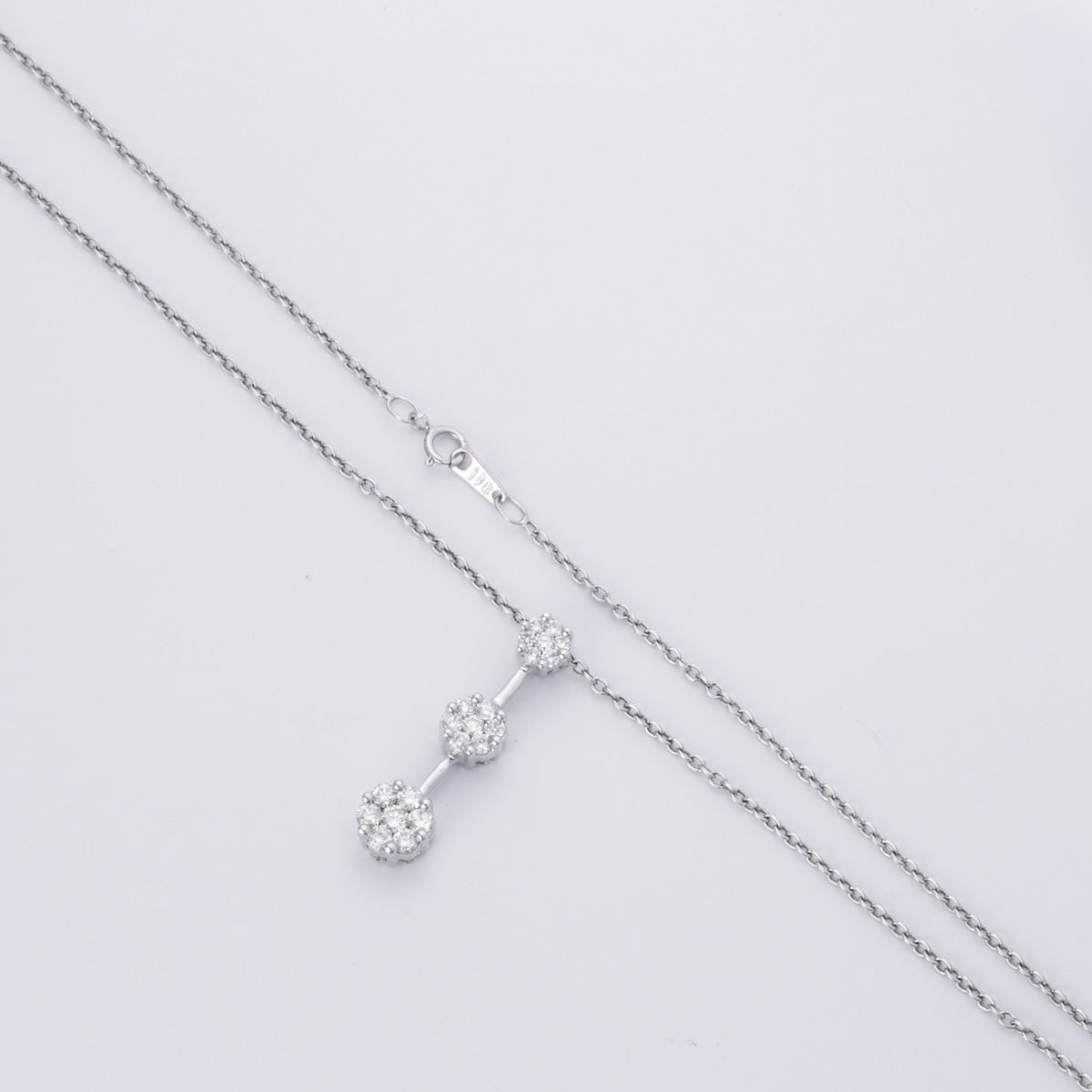 Platinum Diamond Necklace for Women - 0.98 Carat Total Weight (ctw) - 16 Inch Chain - Elegant Gift for Anniversary, Wedding & Special Occasions