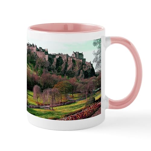 White/Pink Inside - Edinburgh Castle View Mug