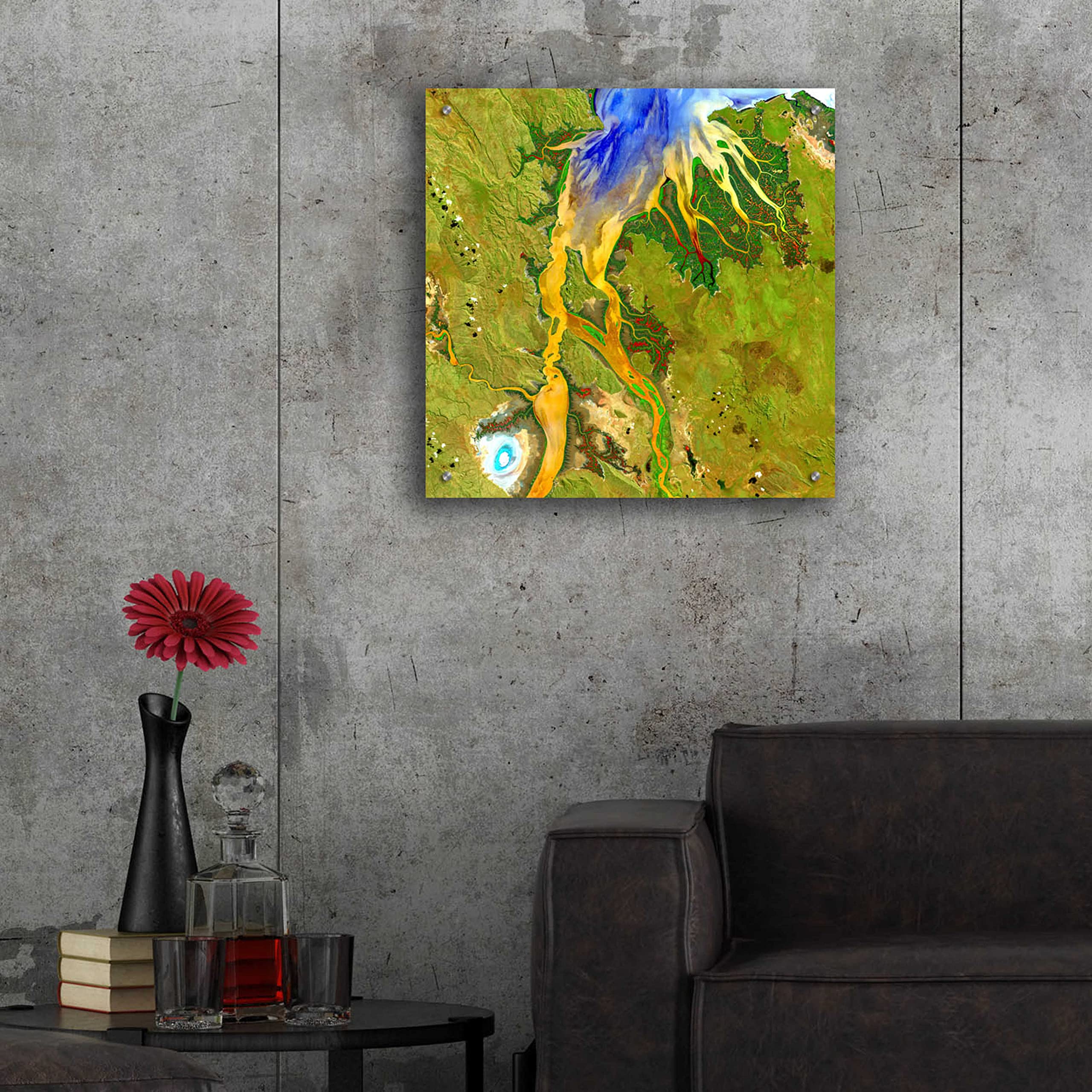 Epic Art 'Earth as Art: Nature's Patterns' - 24x24 Inch Modern Acrylic Glass Wall Decor - Abstract Landscape Painting for Living Room, Bedroom & Office Decor