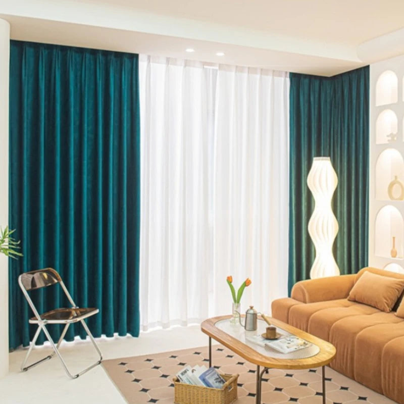 Luxury Velvet Leaf Embossed Blackout Curtains for Bedroom - Custom Room Darkening Drapes for Living Room, Nursery & Home Decor