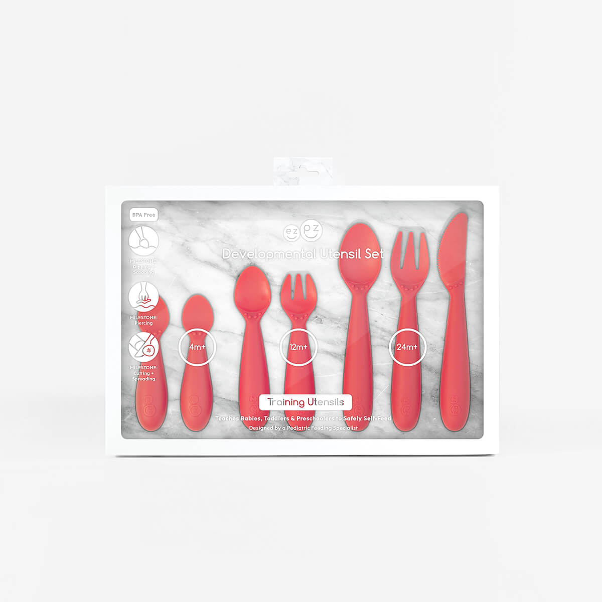 Baby & Toddler Utensil Training Set - Ergonomic Developmental Feeding Tools for Infants, Preschoolers & Special Needs Kids - Perfect for First Self-Feeding, Montessori Learning & Mealtime Independence