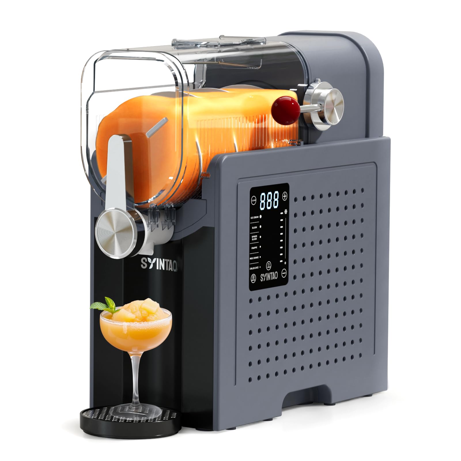 Commercial Slushie Machine for Home & Business - 88oz Frozen Drink Maker with 6 Preset Programs - Perfect for Slushies, Margaritas, Smoothies, Frappés & Milkshakes - Auto-Cleaning Soft Serve Ice Cream Machine - Ideal for Parties, Cafes & Summer Refreshments
