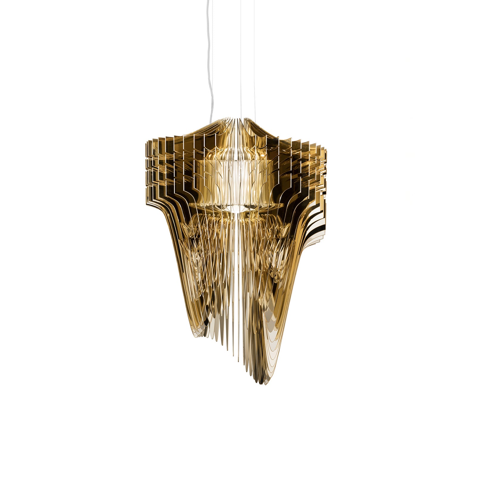 Aria Gold Suspension Lamp - Modern Hanging Pendant Light for Dining Room, Kitchen Island & Bedroom Decor